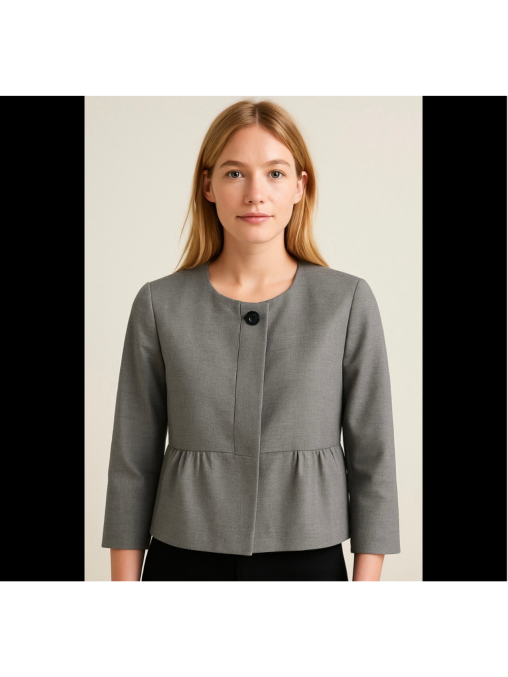 Women's J.Crew Grey Peplum Blazer Jacket Size 8